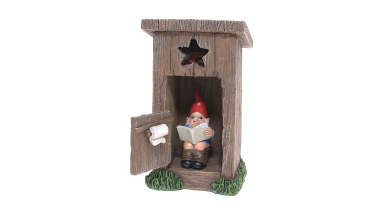 Solar Garden Ornament Gnome On Toilet