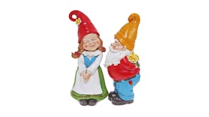 Garden Ornament Two Kissing Gnome Set - 1Xmale 1Xfemale Kissing