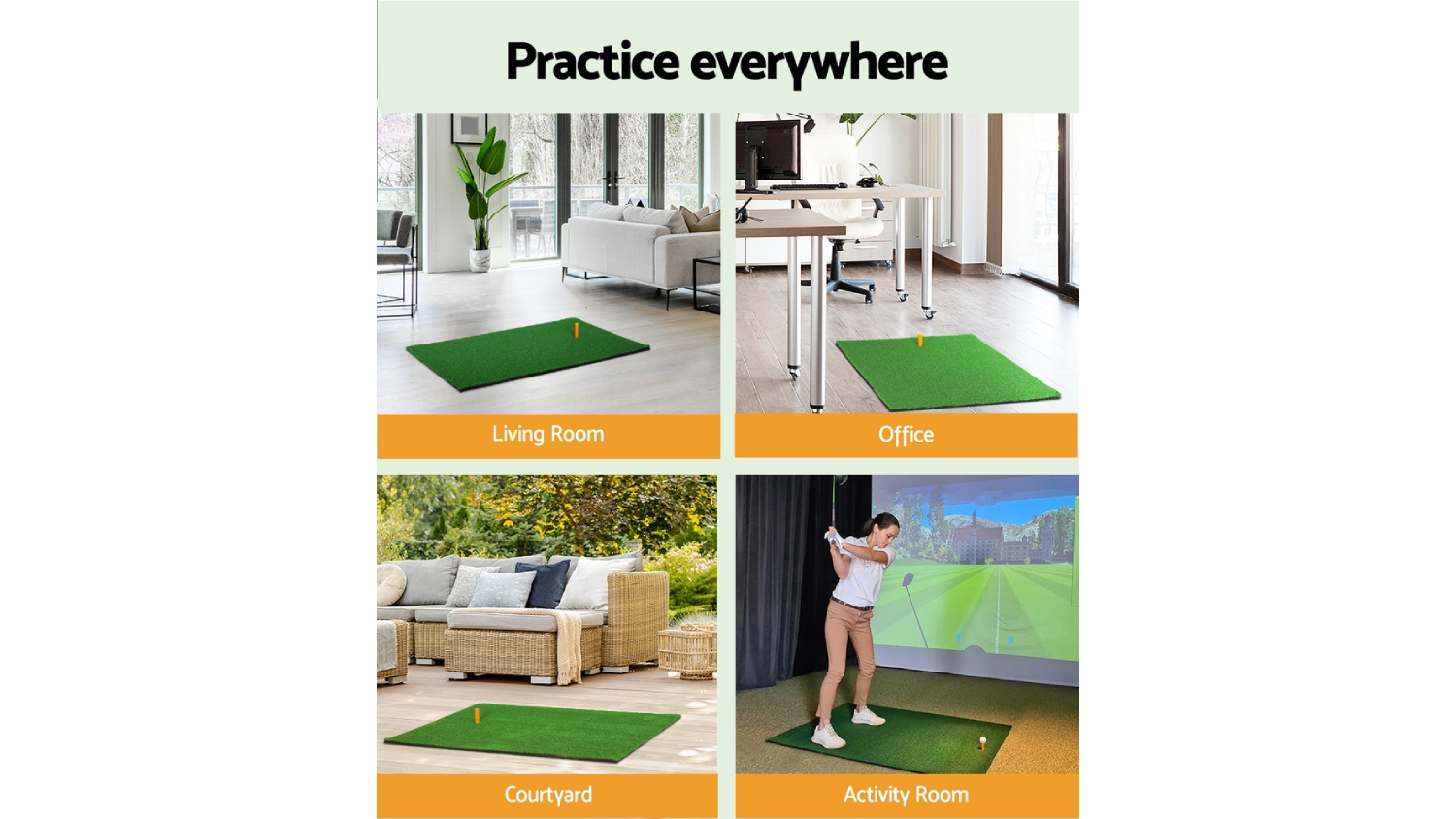 Everfit Golf Practice Tee Mat 60 x 30cm Harvey Norman New Zealand