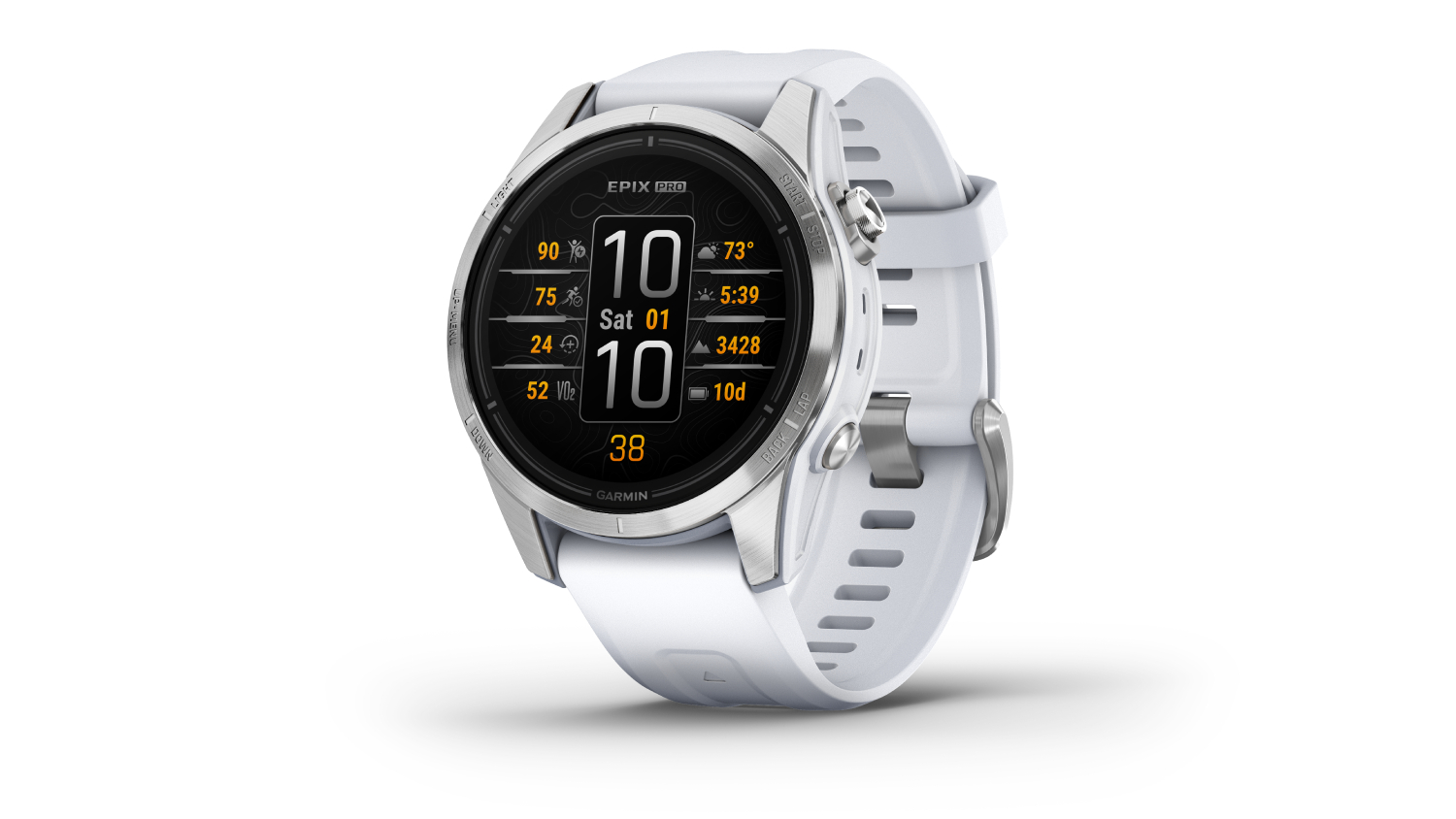 Garmin Epix Pro (Gen 2) Smartwatch Silver Case with Whitestone Band