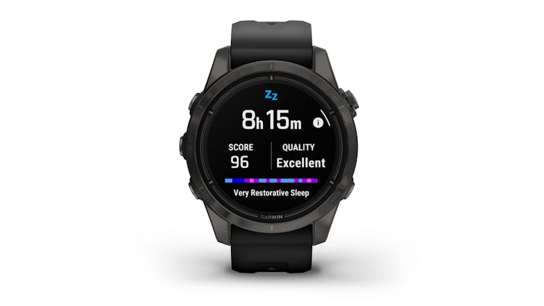 Garmin Epix Pro (Gen 2) Smartwatch - Carbon Grey DLC Titanium Case with Black Band (42mm Case, Bluetooth, GPS, Sapphire Edition)