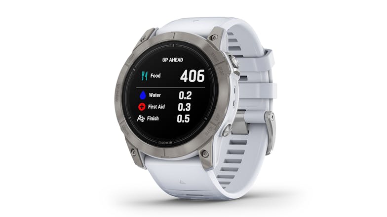 Garmin Epix Pro (Gen 2) Smartwatch - Titanium Case with Whitestone Band (51mm Case, Bluetooth, GPS, Sapphire Edition)