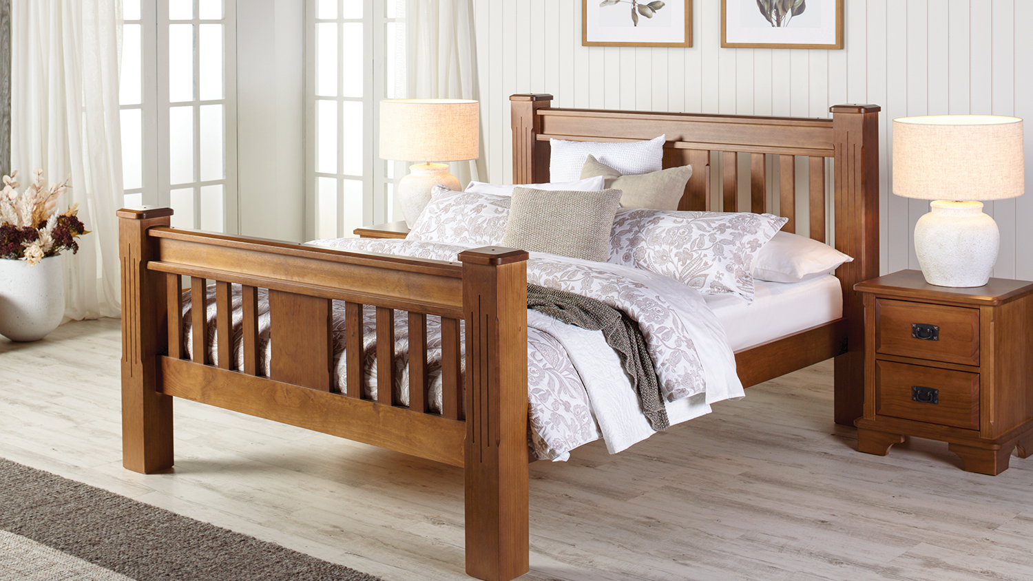 Maison Queen 4 Piece Dresser with Mirror Bedroom Suite Harvey Norman