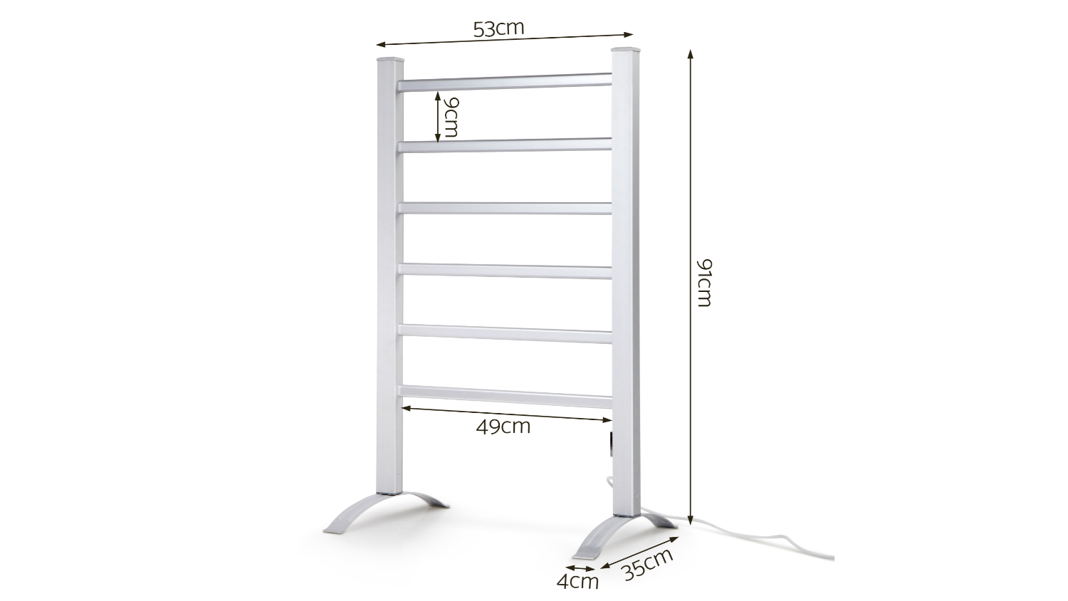 Devanti 6 Bar Freestanding Electric Heated Towel Rack w/ Timer - Silver |  Harvey Norman New Zealand