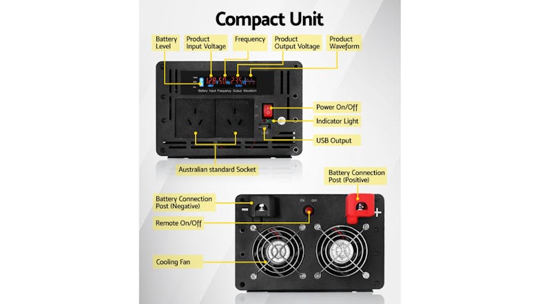 Giantz Sine Wave Power Inverter 3000W/6000W 12V - 240V