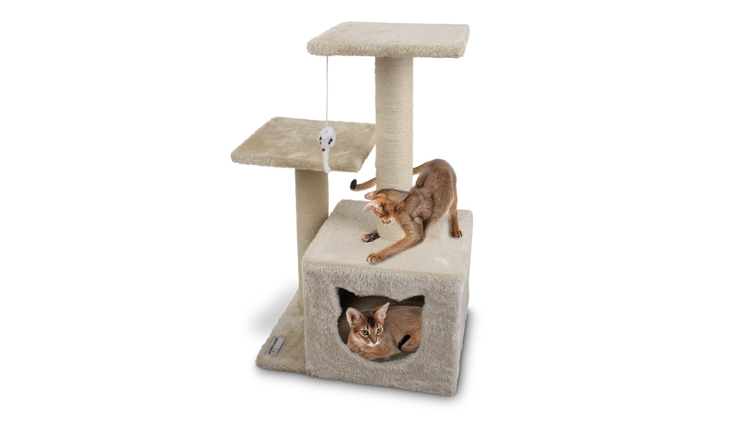 Catsby Dbl Platform Hideaway Tower Brn - 38X28X63Cm
