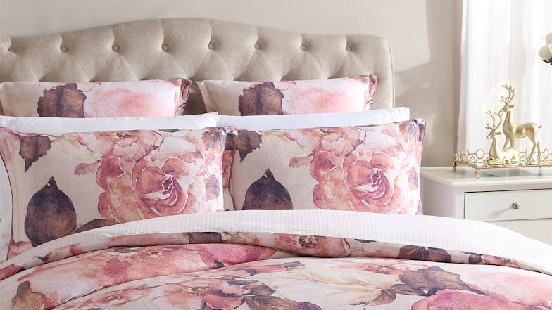 Camille Blush Super King NZ Duvet Cover Set by Private Collection