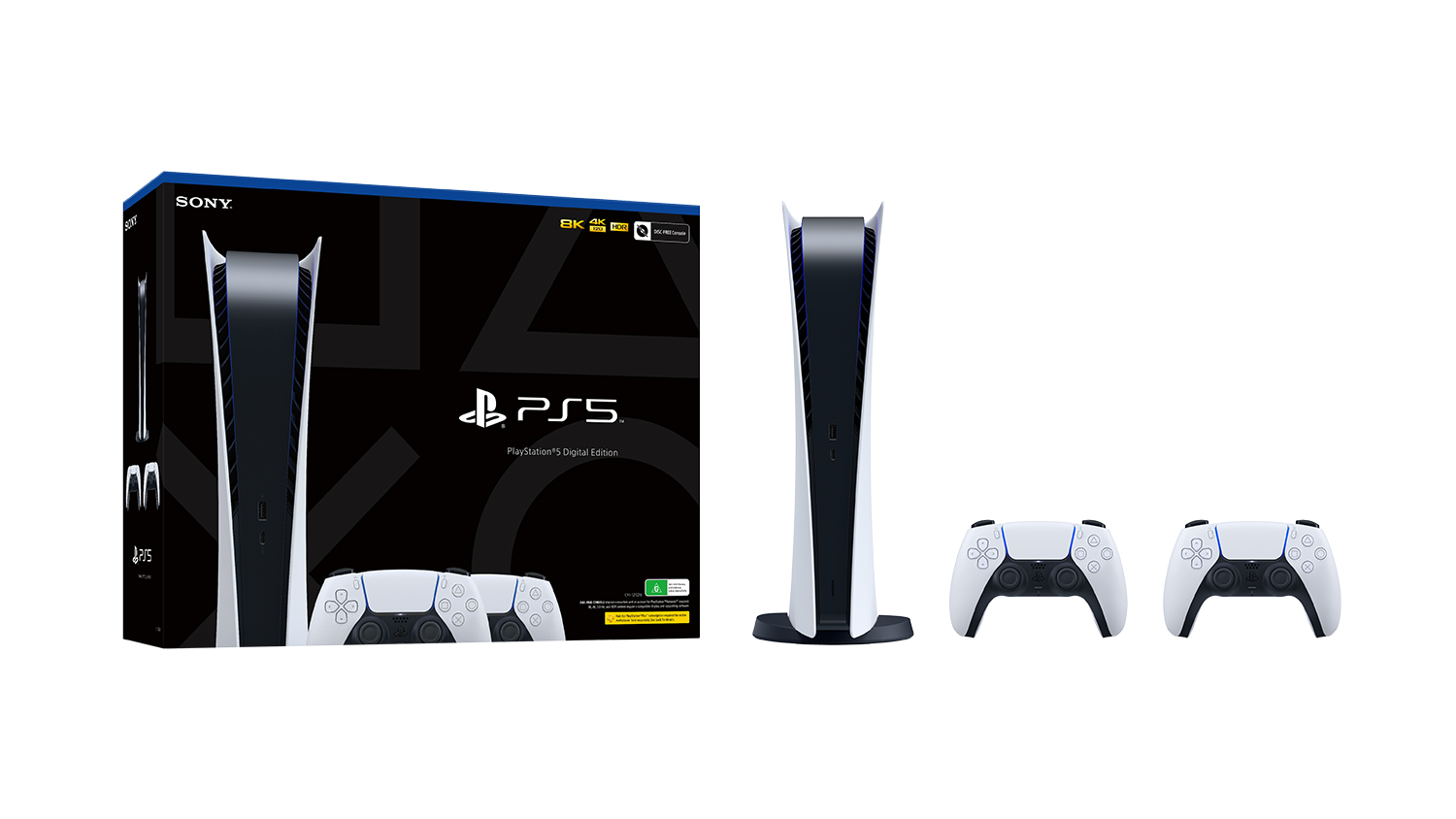 PlayStation 5 Digital Edition Console - 825GB with Two DualSense