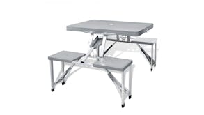 NNEVL Camping Table w/ Attached Stools Folding Extra Light - Grey