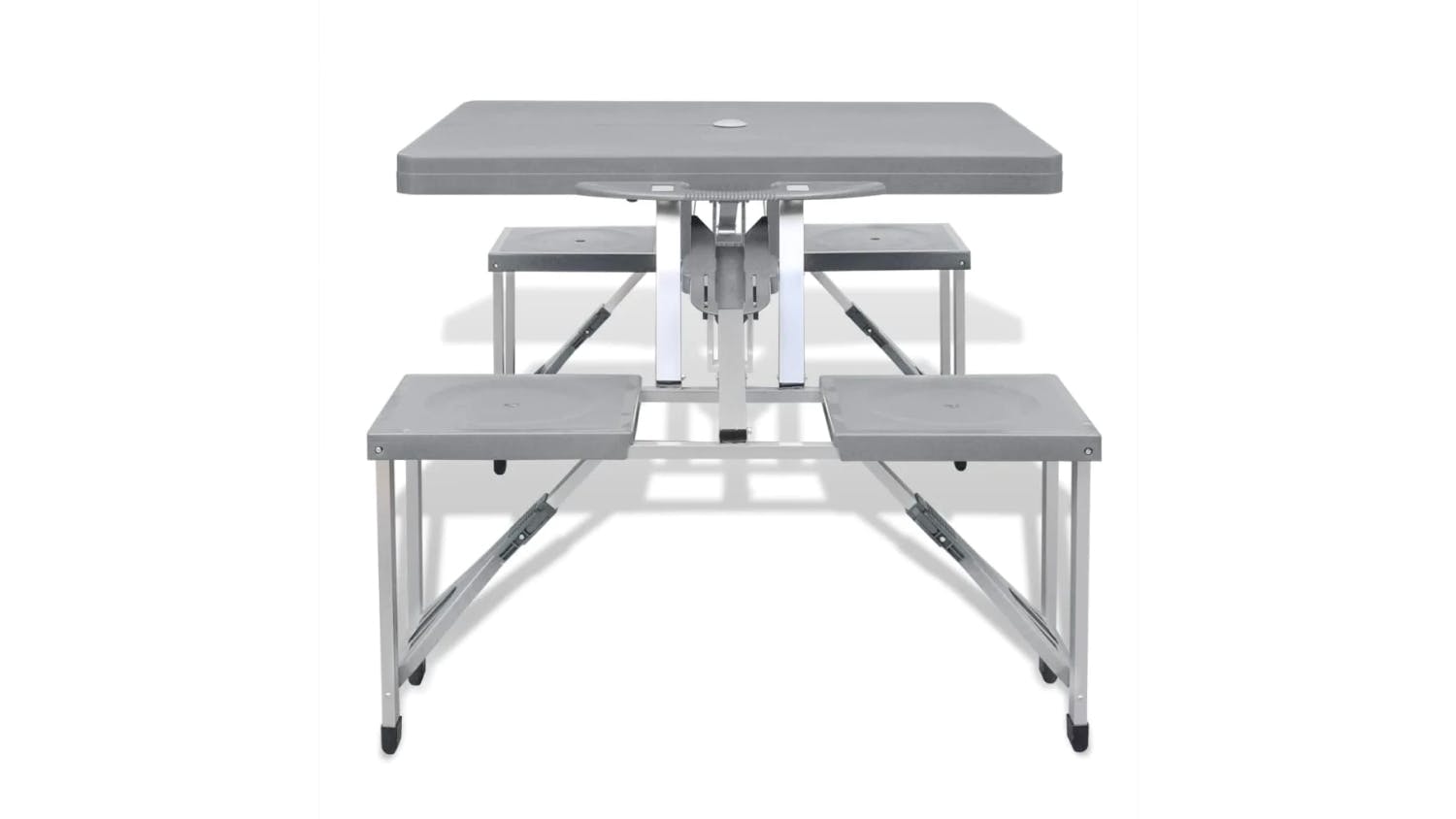 NNEVL Camping Table w/ Attached Stools Folding Extra Light - Grey