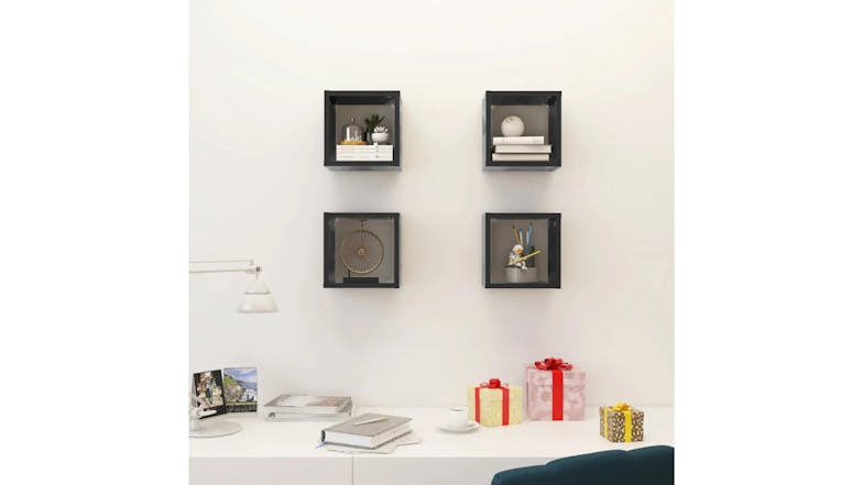 NNEVL Wall Shelves Floating Cube 4pcs. 22 x 15 x 22cm - Grey