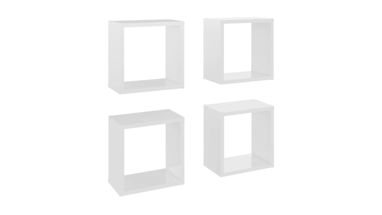 NNEVL Wall Shelves Floating Cube 4pcs. 26 x 15 x 26 - Gloss White