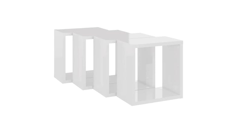 NNEVL Wall Shelves Floating Cube 4pcs. 26 x 15 x 26 - Gloss White