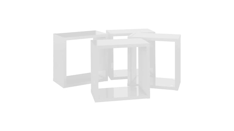 NNEVL Wall Shelves Floating Cube 4pcs. 26 x 15 x 26 - Gloss White