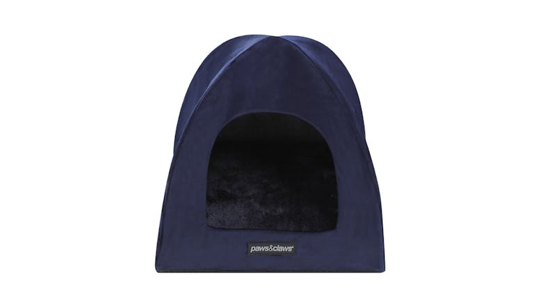 Cat Lux Velvet Bed Cave Blu