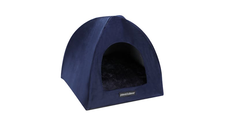 Cat Lux Velvet Bed Cave Blu