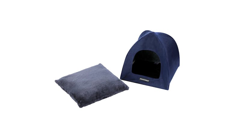 Cat Lux Velvet Bed Cave Blu