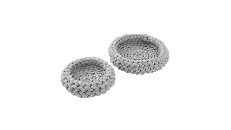 Cat Bed Knitted Lge Gry