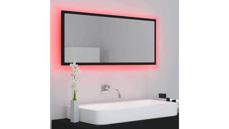 NNEVL LED Backlit Bathroom Mirror 100 x 8.5 x 37cm - Black