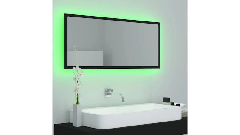 NNEVL LED Backlit Bathroom Mirror 100 x 8.5 x 37cm - Black
