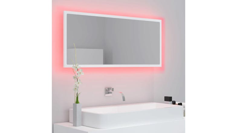 NNEVL LED Backlit Bathroom Mirror 100 x 8.5 x 37cm - White