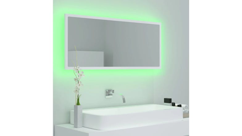 NNEVL LED Backlit Bathroom Mirror 100 x 8.5 x 37cm - White