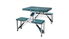 NNEVL Camping Table w/ Attached Stools Folding Extra Light - Green