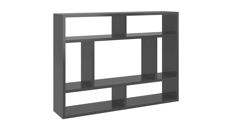 NNEVL Wall Shelves 7 Display 75 x 16 x 55cm - Gloss Grey