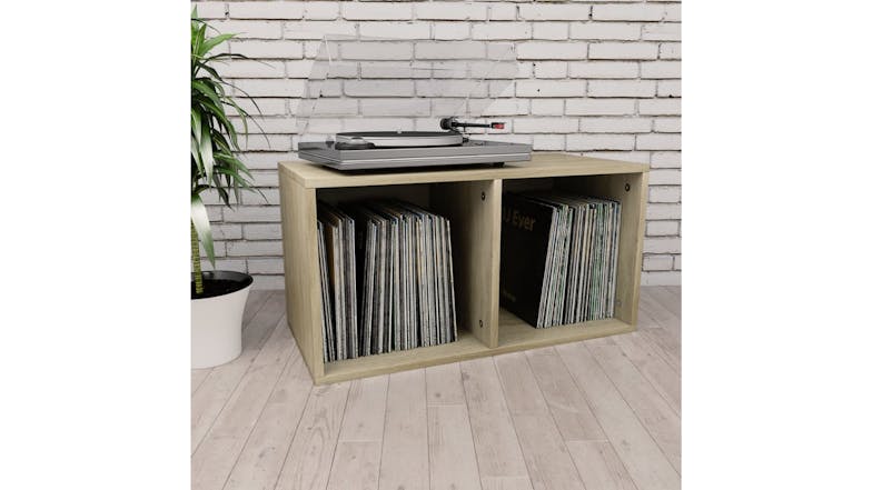 NNEVL Vinyl Record Storage Box 71 x 34 x 36cm - Sonoma Oak