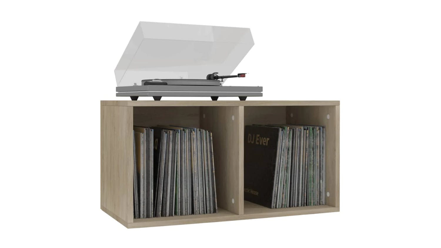 NNEVL Vinyl Record Storage Box 71 x 34 x 36cm - Sonoma Oak