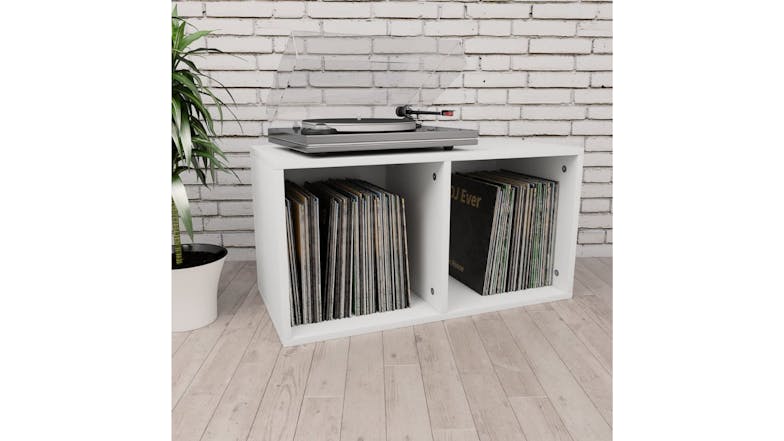 NNEVL Vinyl Record Storage Box 71 x 34 x 36cm - White