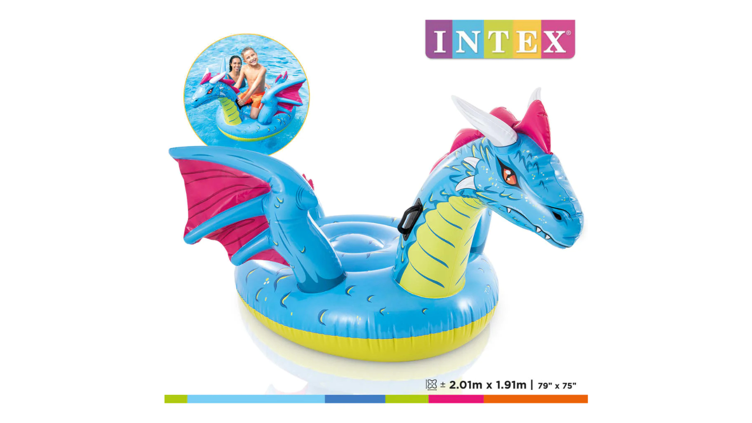 NNEVL Intex Pool Float Dragon RideOn 203 x 191cm Harvey Norman New