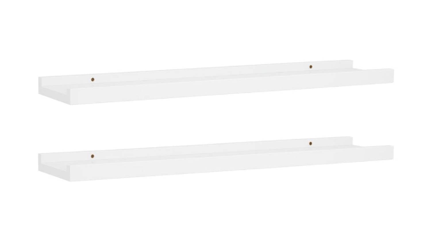 NNEVL Wall Shelves Ledge 2 pcs. 60 x 9 x 3cm - White