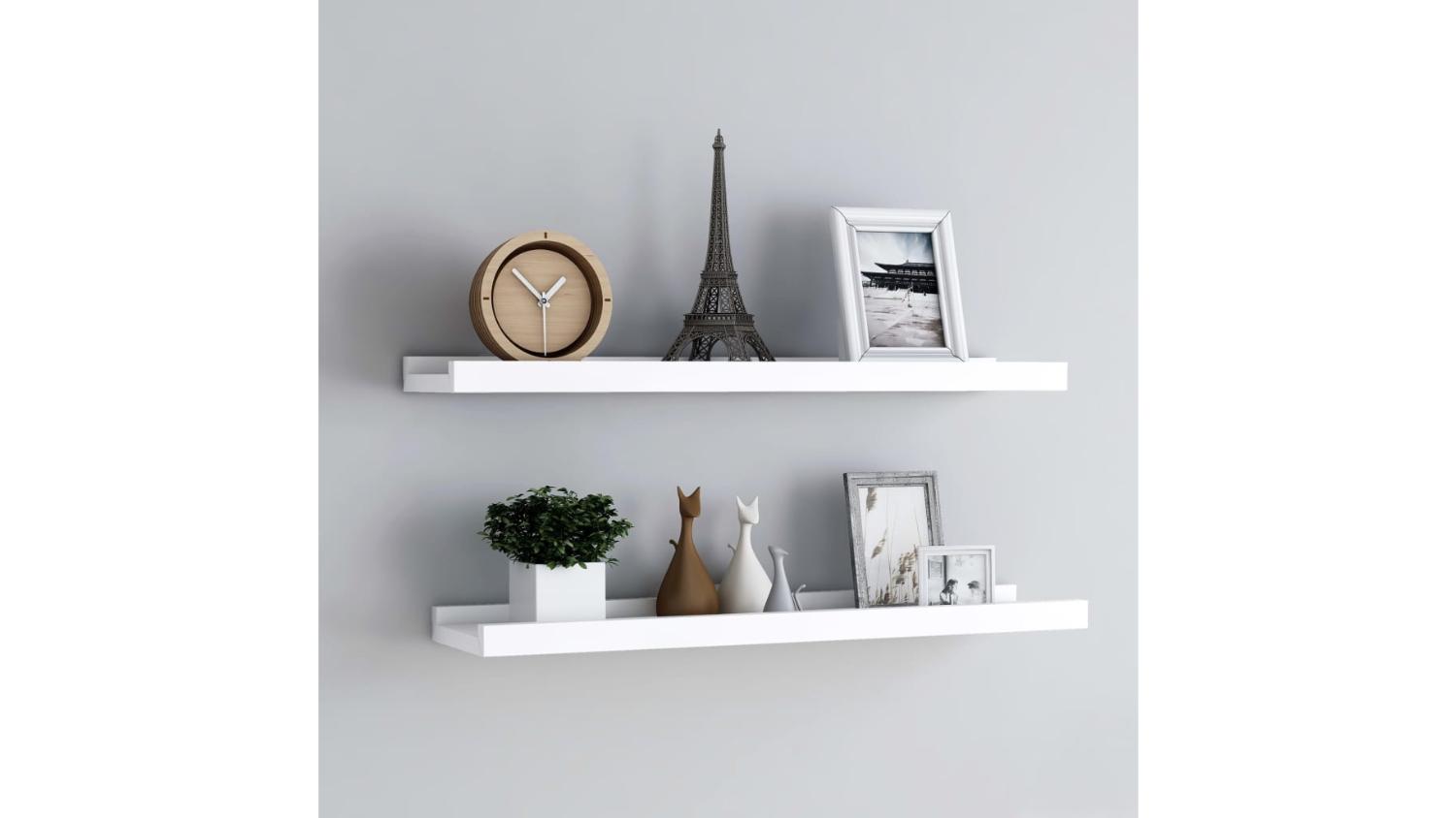 NNEVL Wall Shelves Ledge 2 pcs. 80 x 9 x 3cm White Harvey Norman
