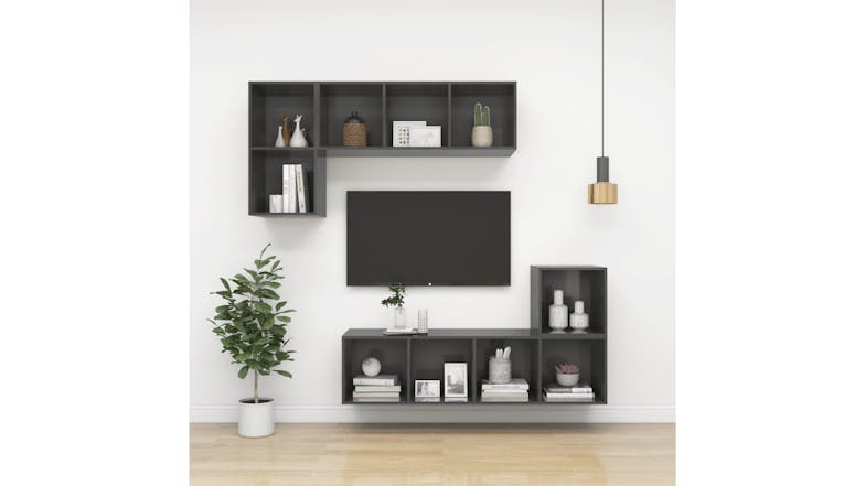 NNEVL Wall Cabinet 37 x 37 x 37cm - Gloss Grey