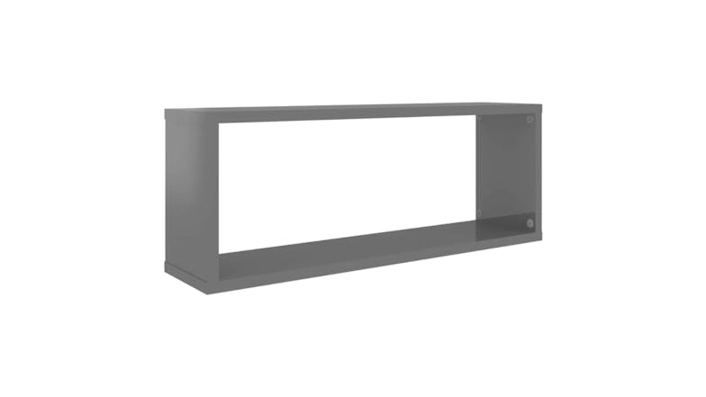 NNEVL Wall Shelves Floating Rectangle 6pcs. 60 x 15 x 33cm - Gloss Grey