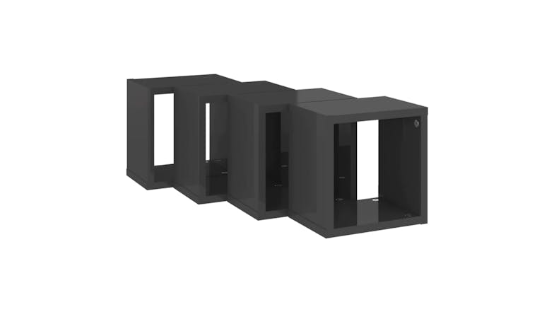 NNEVL Wall Shelves Floating Cube 4pcs. 22 x 15 x 22cm - Gloss Grey