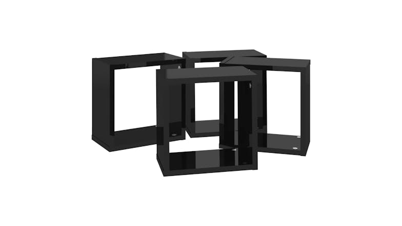 NNEVL Wall Shelves Floating Cube 4pcs. 26 x 15 x 26 - Gloss Black