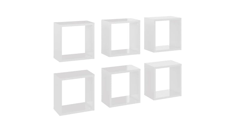 NNEVL Wall Shelves Floating Cube 6pcs. 26 x 15 x 26 - Gloss White