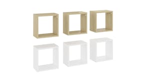 NNEVL Wall Shelves Floating Cube 6pcs. 26 x 15 x 26 - Sonoma Oak/White