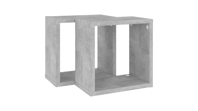 NNEVL Wall Shelves Floating Cube 2pcs. 26 x 15 x 26 - Concrete Grey