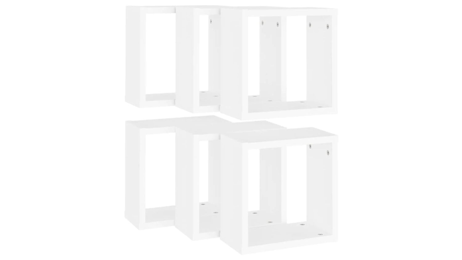 NNEVL Wall Shelves Floating Cube 6pcs. 30 x 15 x 30cm White Harvey