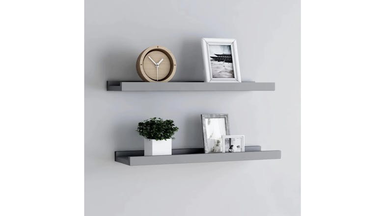 NNEVL Wall Shelves Ledge 2 pcs. 40 x 9 x 3cm - Grey