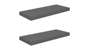 NNEVL Wall Shelves Floating Ledge 2pcs. 60 x 23.5 x 3.8cm - Gloss Grey