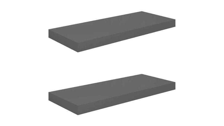 NNEVL Wall Shelves Floating Ledge 2pcs. 60 x 23.5 x 3.8cm - Gloss Grey