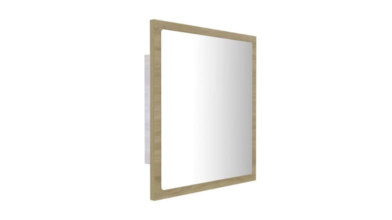 NNEVL LED Backlit Bathroom Mirror 40 x 8.5 x 37cm - Sonoma Oak