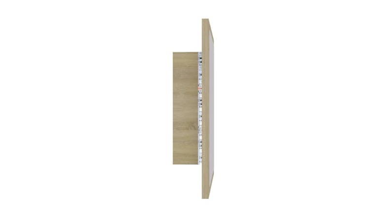 NNEVL LED Backlit Bathroom Mirror 40 x 8.5 x 37cm - Sonoma Oak