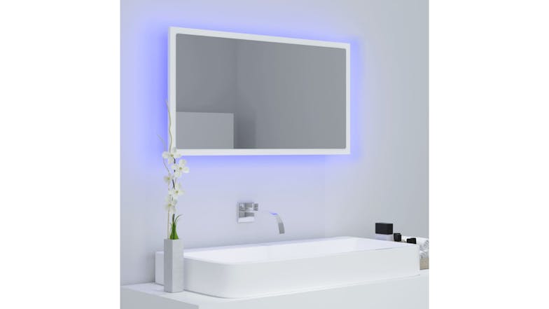 NNEVL LED Backlit Bathroom Mirror 80 x 8.5 x 37cm - White