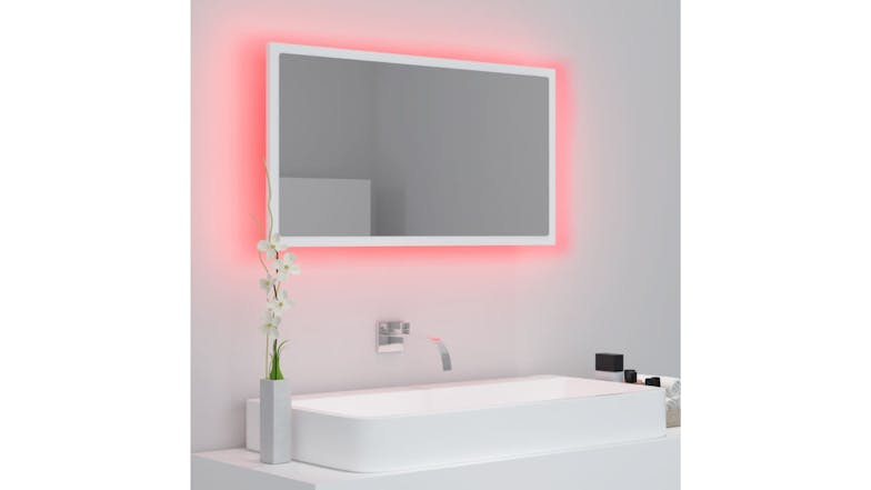 NNEVL LED Backlit Bathroom Mirror 80 x 8.5 x 37cm - White