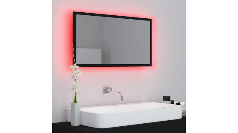 NNEVL LED Backlit Bathroom Mirror 80 x 8.5 x 37cm - Black
